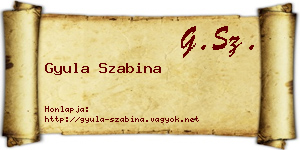 Gyula Szabina névjegykártya